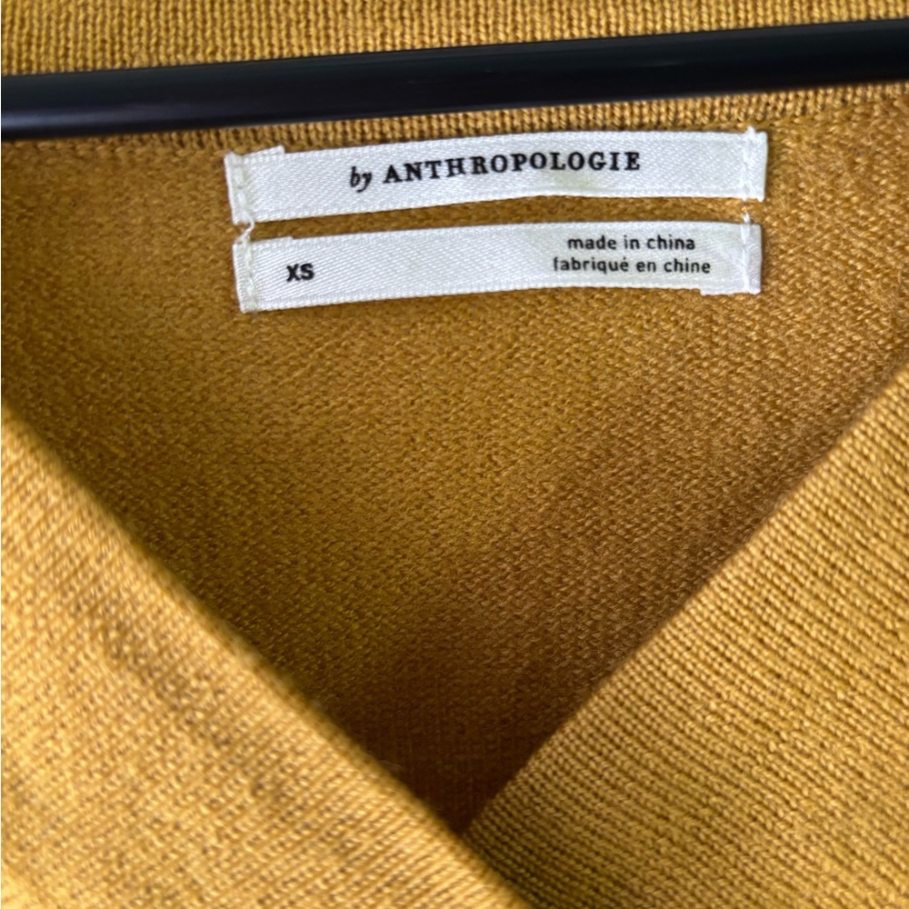 Anthropologie 100% Wool V-Neck Sweater - Picture 3 of 5